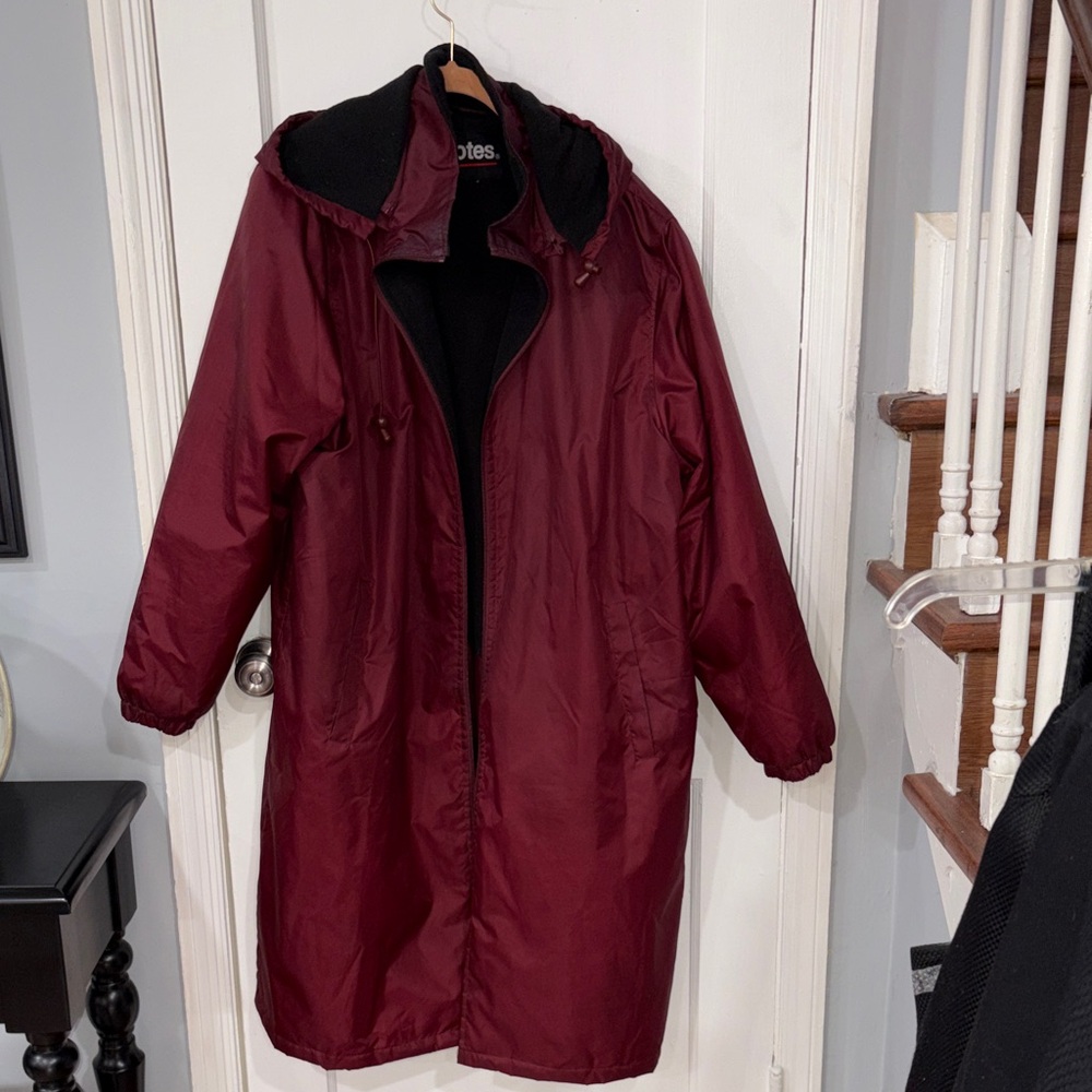 Totes Burgundy Hooded Coat